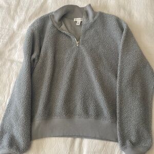 TOP SHOP Cropped Quarter Zip Sweater
